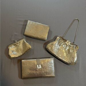 Whiting & Davis + Preston & York Shimmering Silver Mesh Evening Bag Set